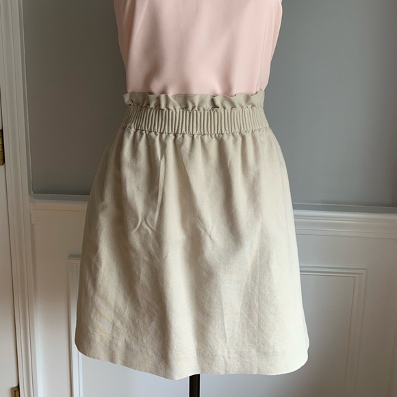 J. Crew Tan City Mini Linen Elastic Waist Skirt - Picture 2 of 10